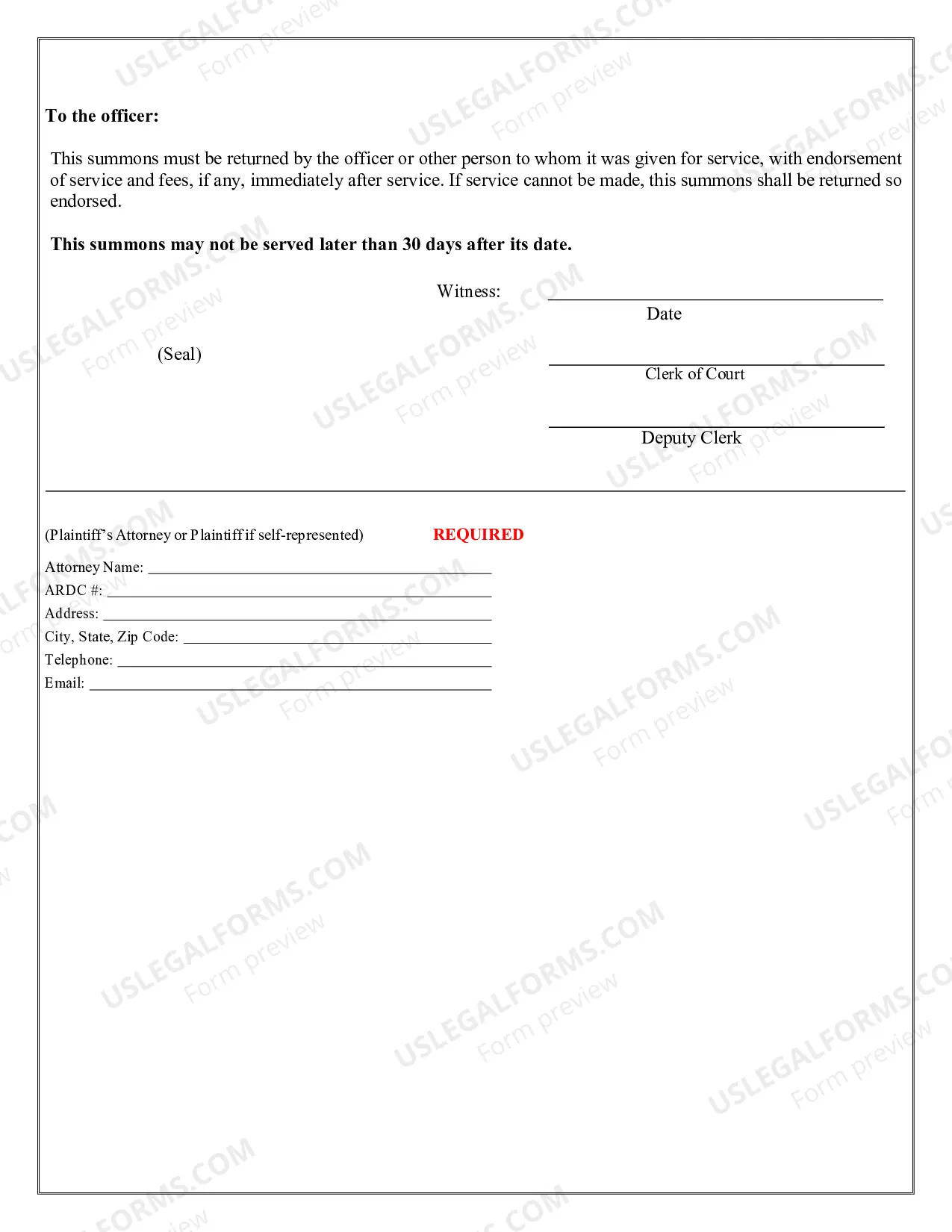 Preview Summons (arbitration)