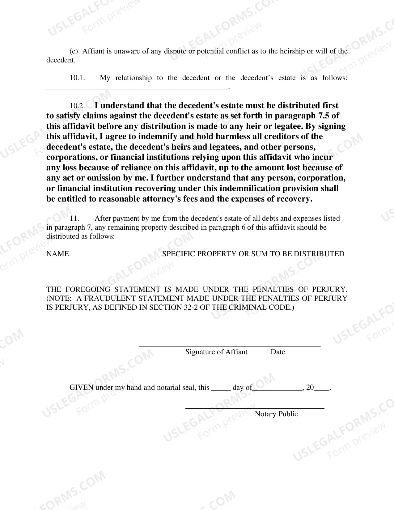 Preview Small Estate affidavit (Decedent Died 1-1-15 Or Later)