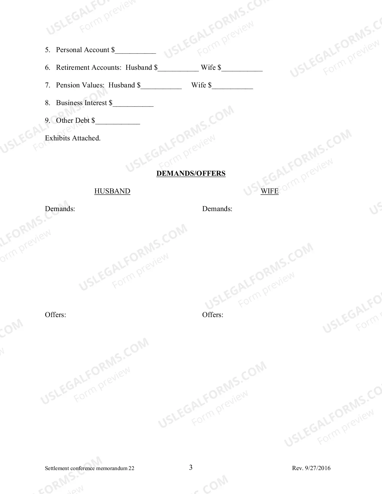 Preview Settlement Conference Memorandum