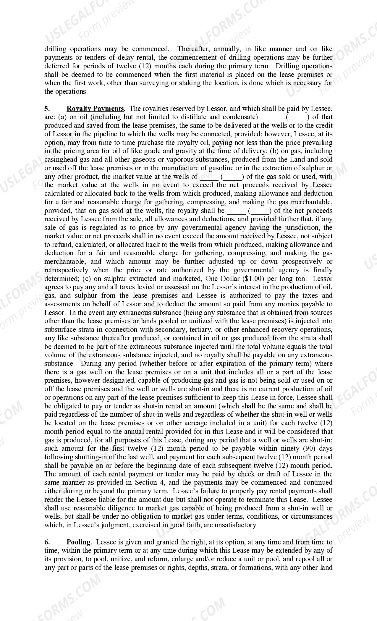 Preview Rental Lease Pooling Provision