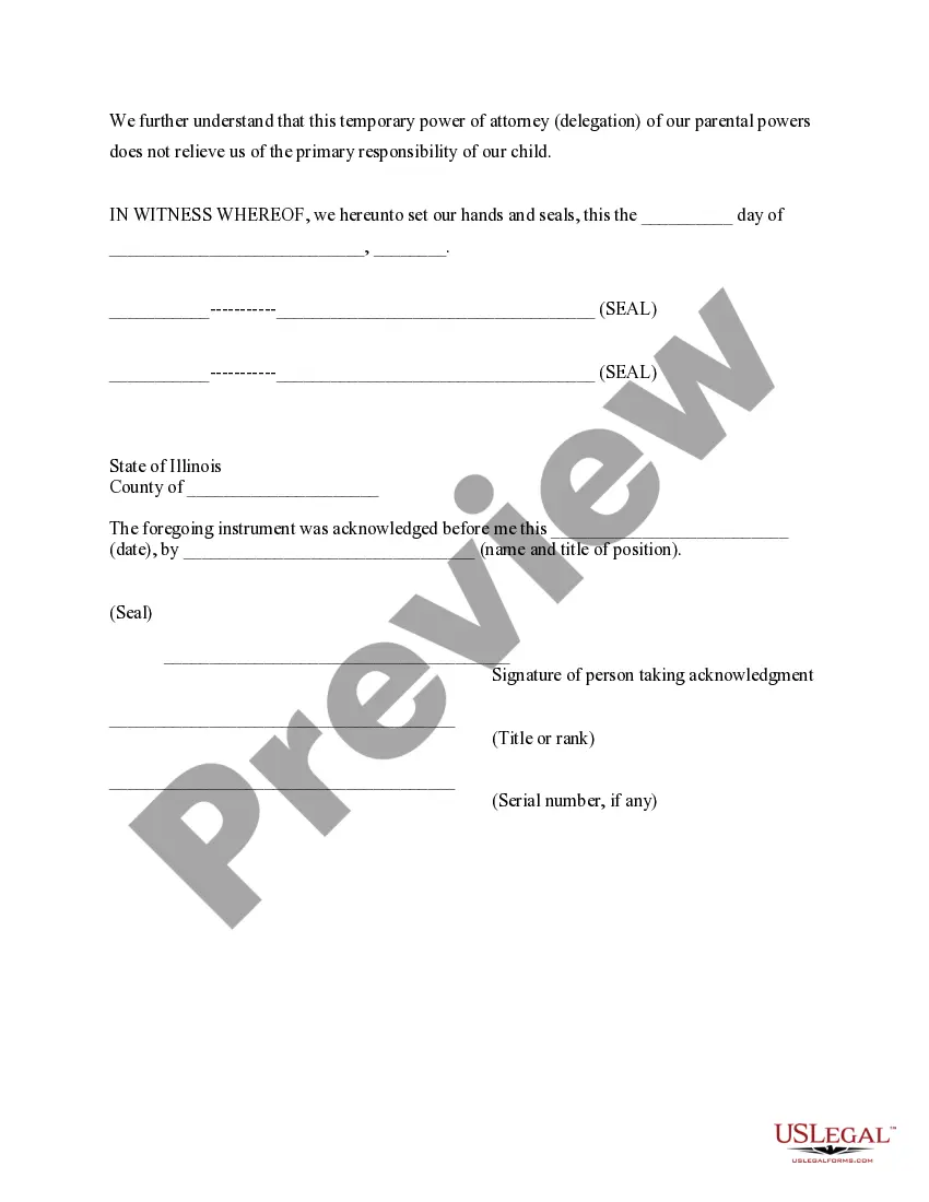 Preview General Power of Attorney for Care and Custody of Child or Children