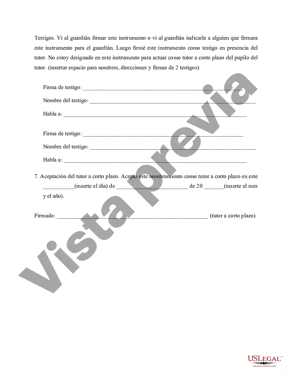 Preview Designación de tutor suplente - Formulario estatutario