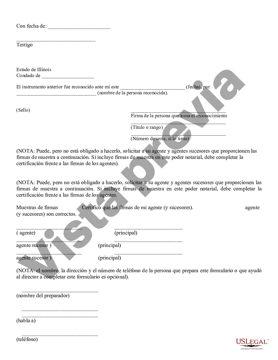 Preview Poder notarial general estatutario con disposiciones duraderas - Poder notarial abreviado para propiedad