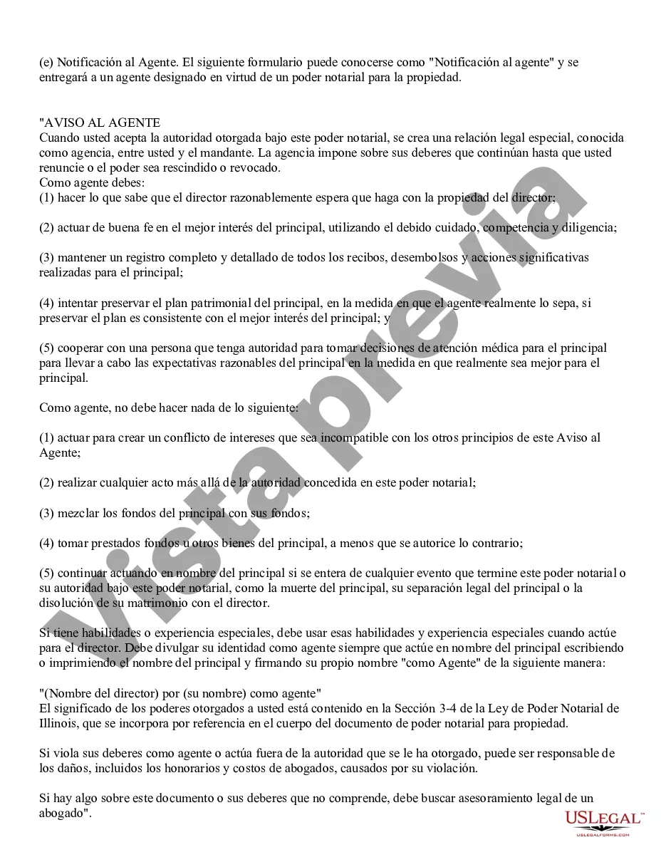 Preview Poder notarial general estatutario con disposiciones duraderas - Poder notarial abreviado para propiedad