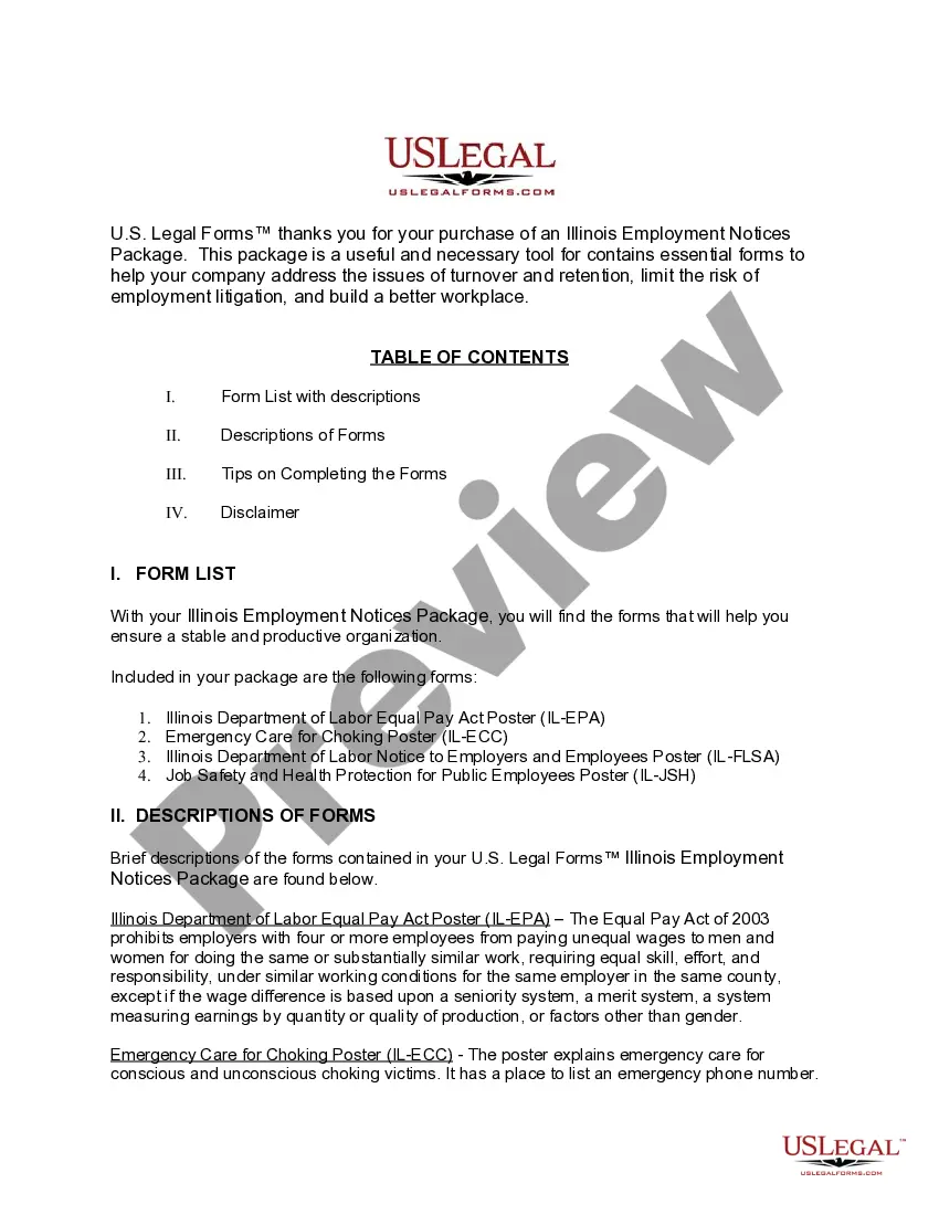 Preview Illinois Employment Notices Package