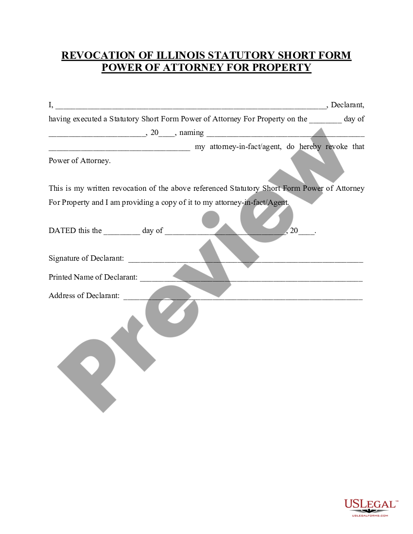 Revocation Power Of Attorney Template | US Legal Forms