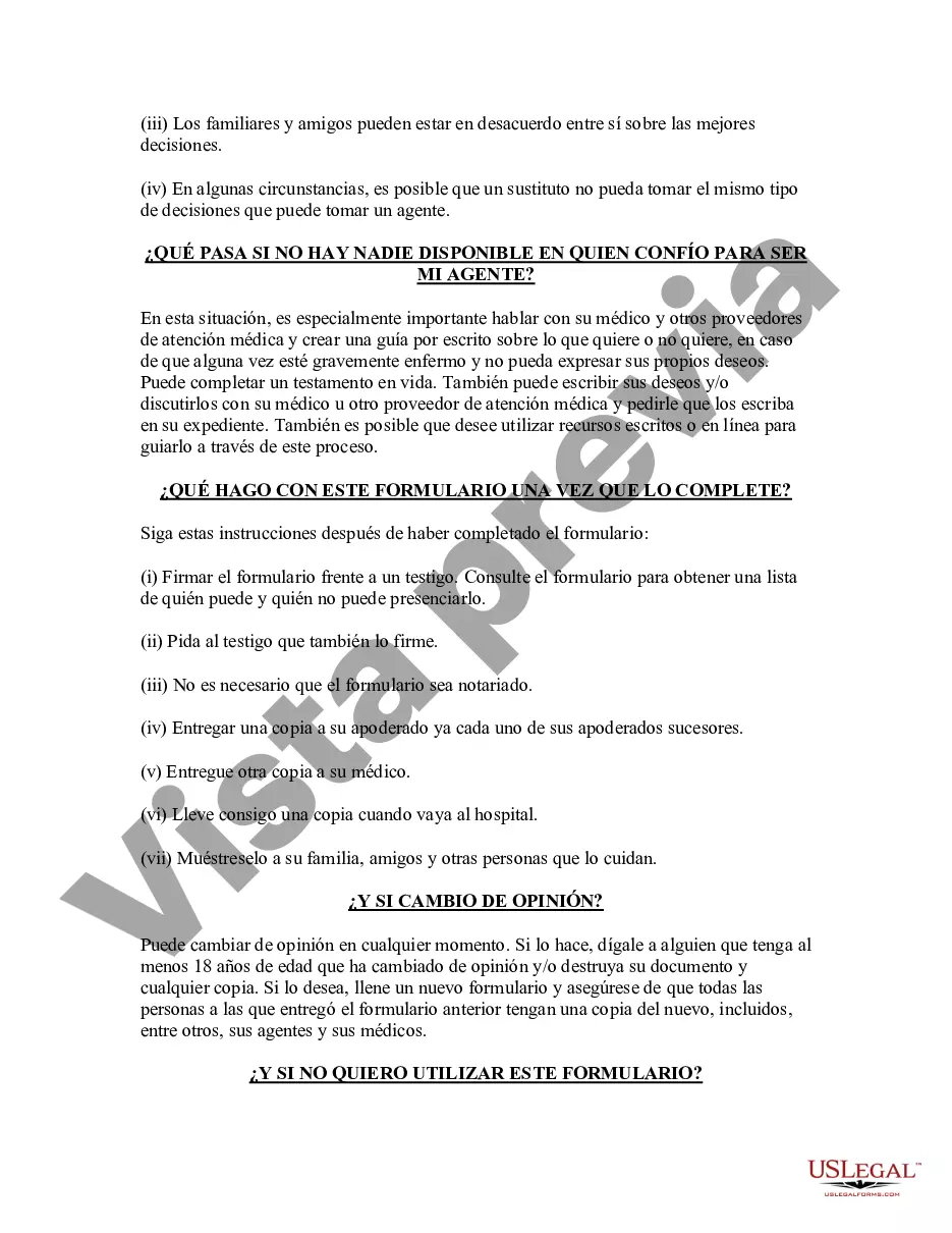 Preview Poder legal duradero para atención médica