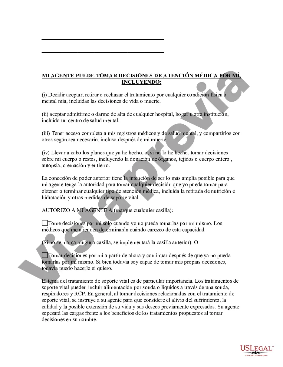 Preview Poder legal duradero para atención médica