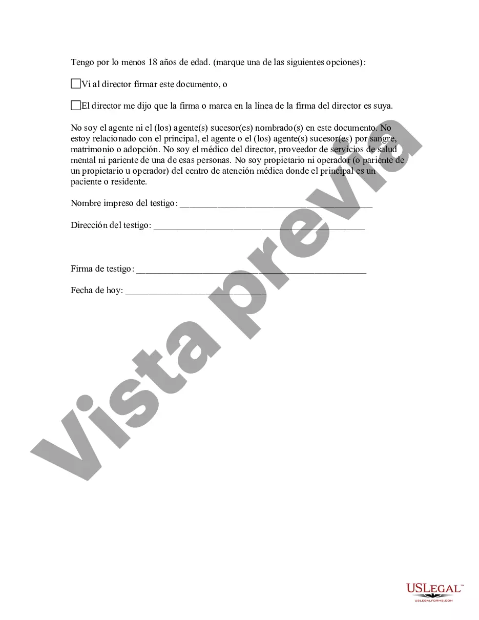 Preview Poder legal duradero para atención médica