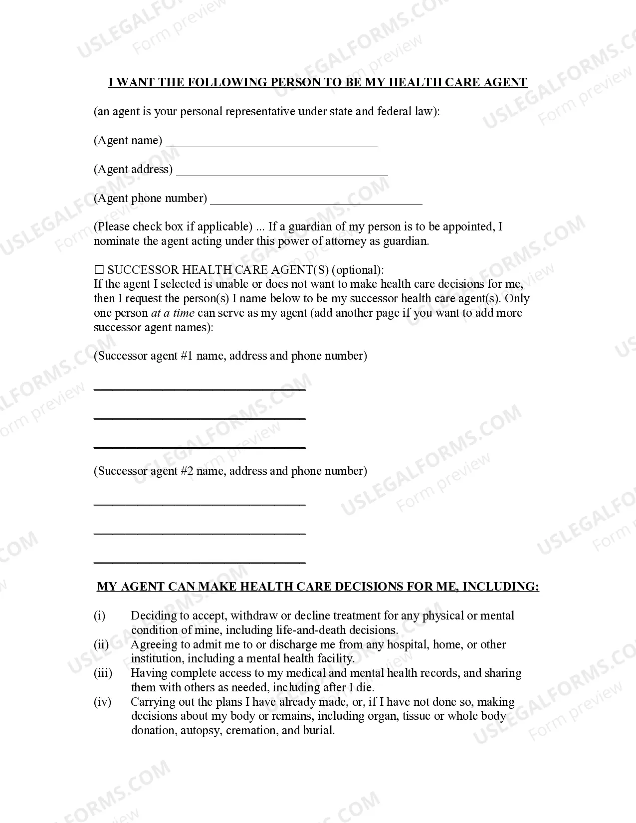 Preview Statutory Durable Power of Attorney for Health Care