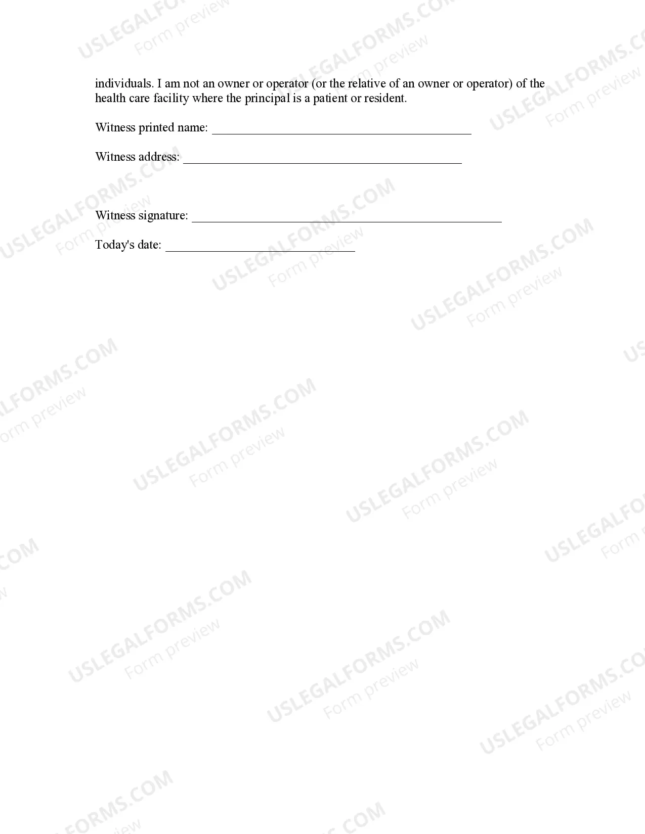 Preview Statutory Durable Power of Attorney for Health Care