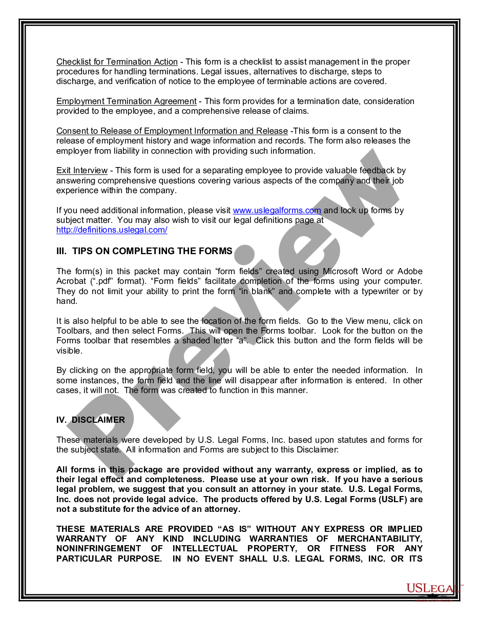 page 2 Employment or Job Termination Package preview