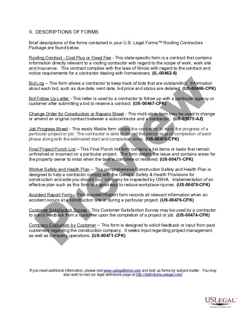 Preview Illinois Roofing Contractor Package
