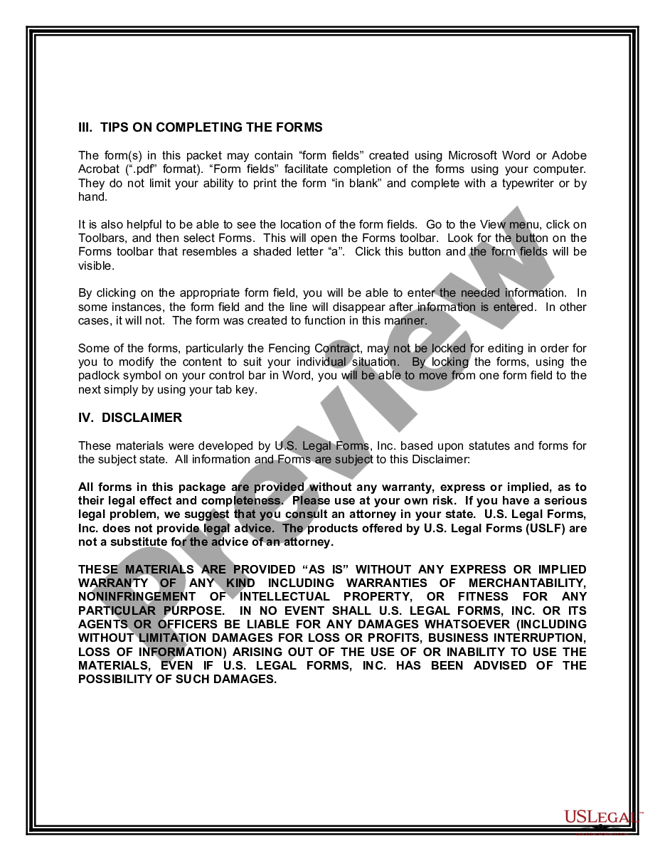 page 3 Fencing Contractor Package preview
