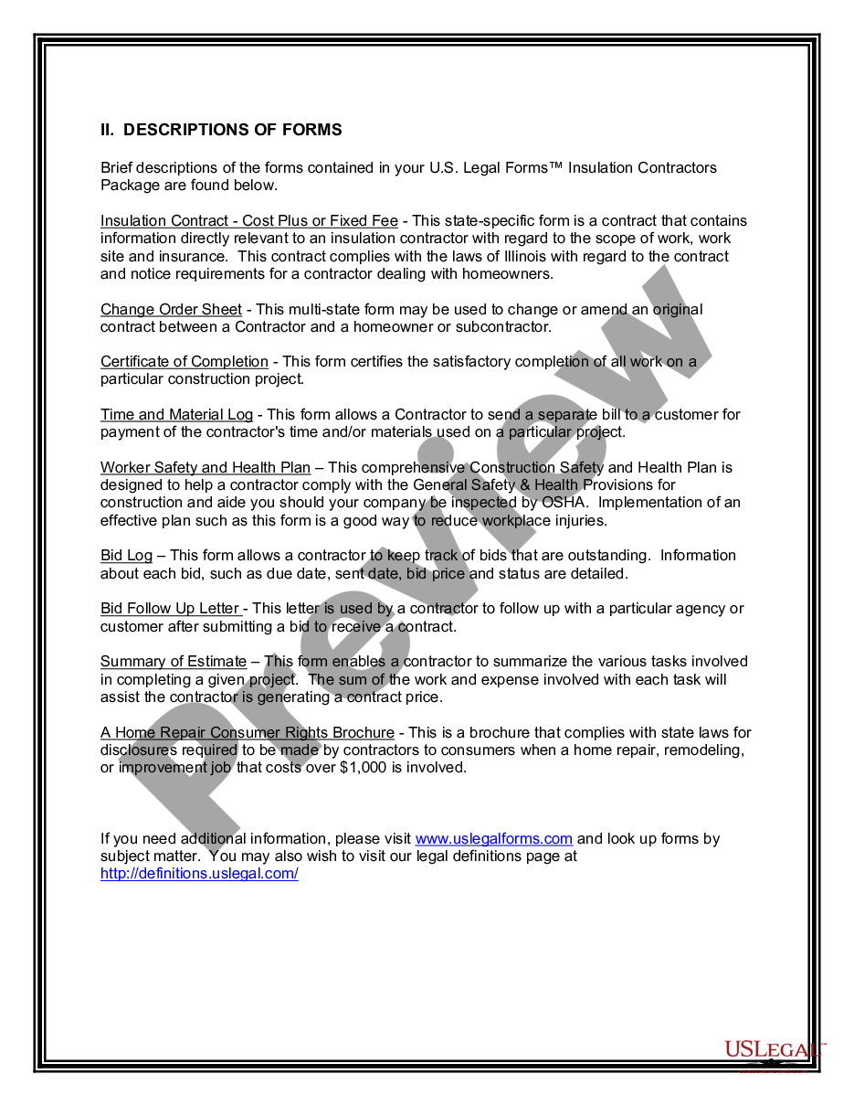 page 2 Insulation Contractor Package preview