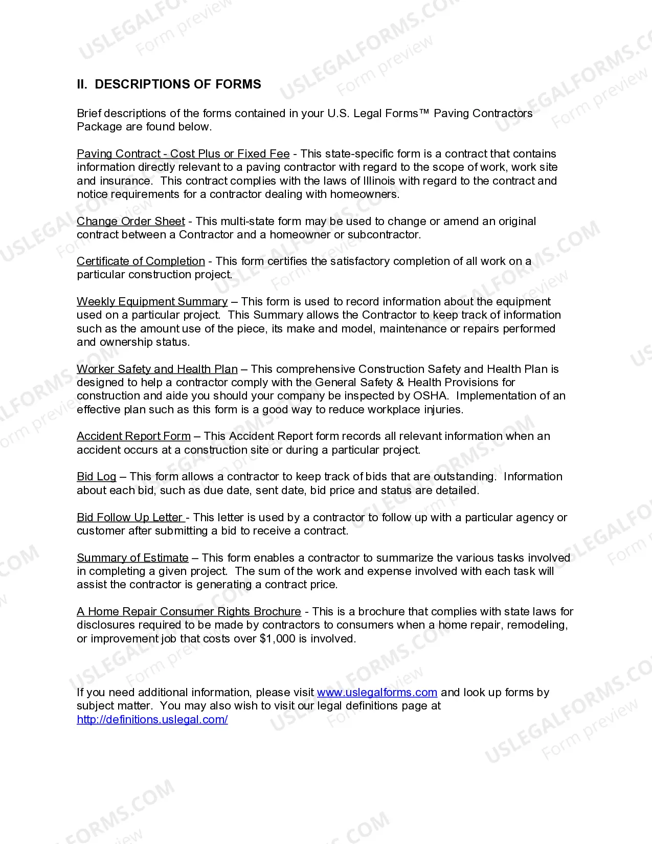 Preview Illinois Paving Contractor Package