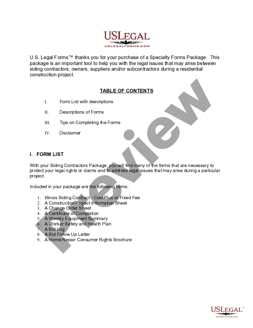 Preview Illinois Siding Contractor Package