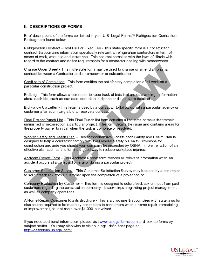 Get Illinois Refrigeration Contractor Package Preview Illinois Refrigeration Contractor Package