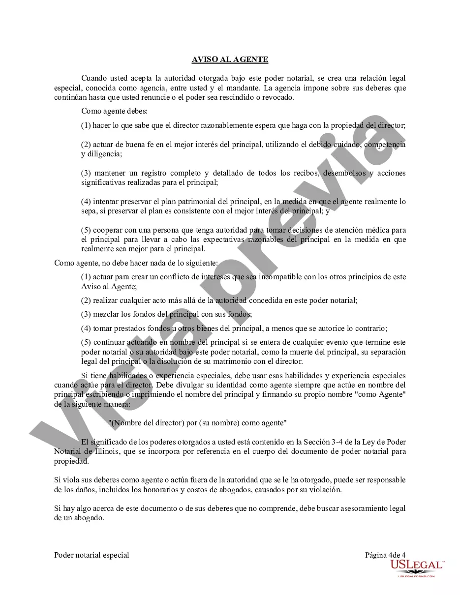 Preview Poder notarial especial o limitado para transacciones de venta de bienes raíces por parte del vendedor