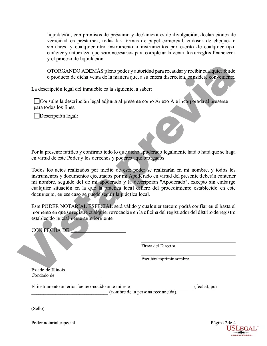 Preview Poder notarial especial o limitado para transacciones de compra de bienes raíces por parte del comprador