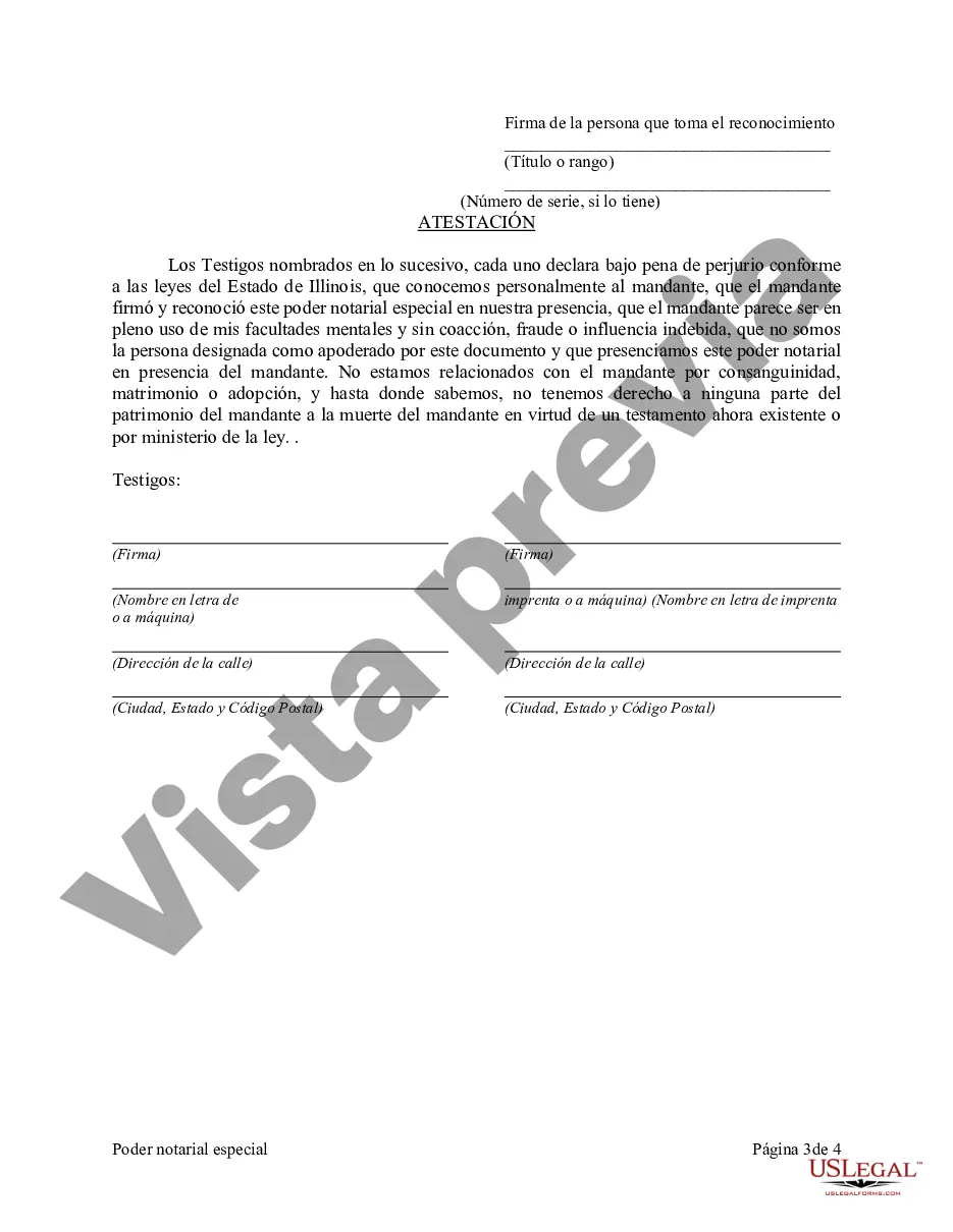 Preview Poder notarial especial o limitado para transacciones de compra de bienes raíces por parte del comprador