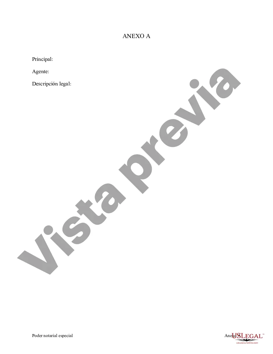 Preview Poder notarial especial o limitado para transacciones de compra de bienes raíces por parte del comprador