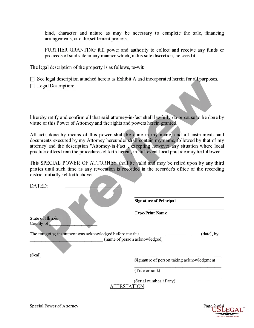 Preview Special or Limited Power of Attorney for Real Estate Purchase Transaction by Purchaser