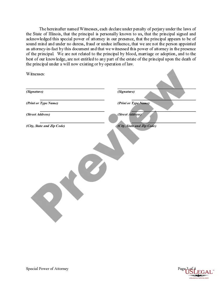 Preview Special or Limited Power of Attorney for Real Estate Purchase Transaction by Purchaser