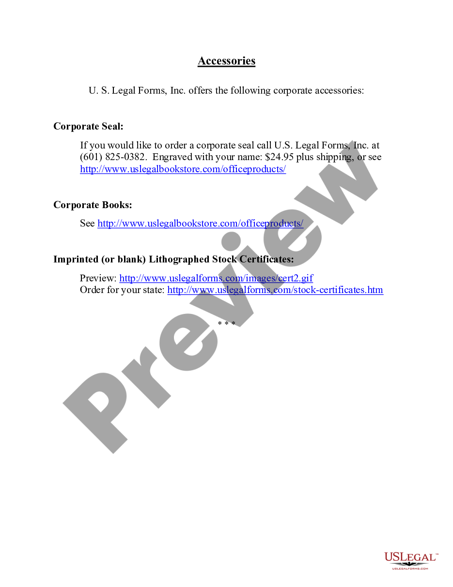 page 1 Annual Minutes for an Illinois Professional Corporation preview