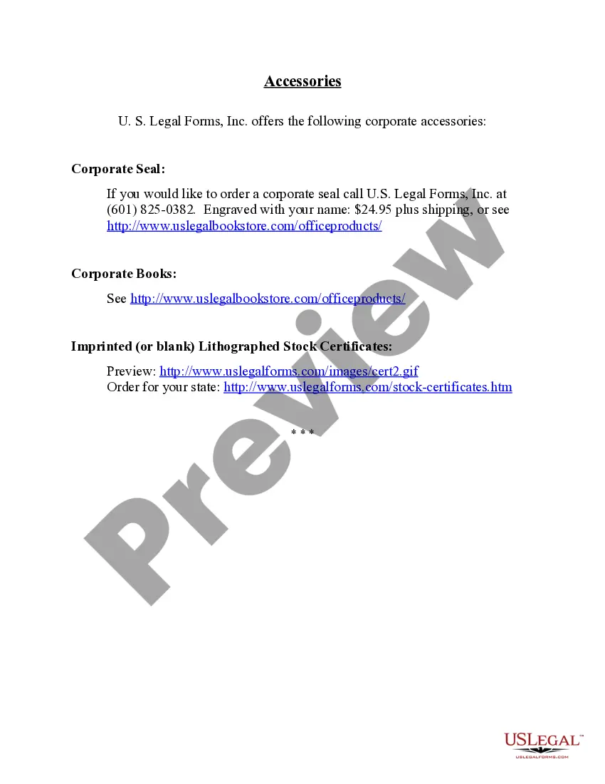 Preview Annual Minutes for an Illinois Professional Corporation