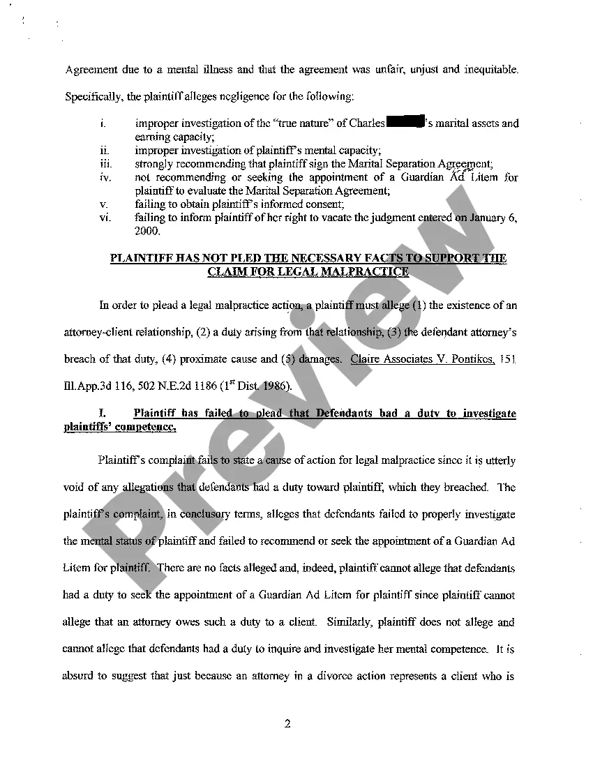 Preview A01 Motion To Dismiss By Defendants to Legal Malpractice Action