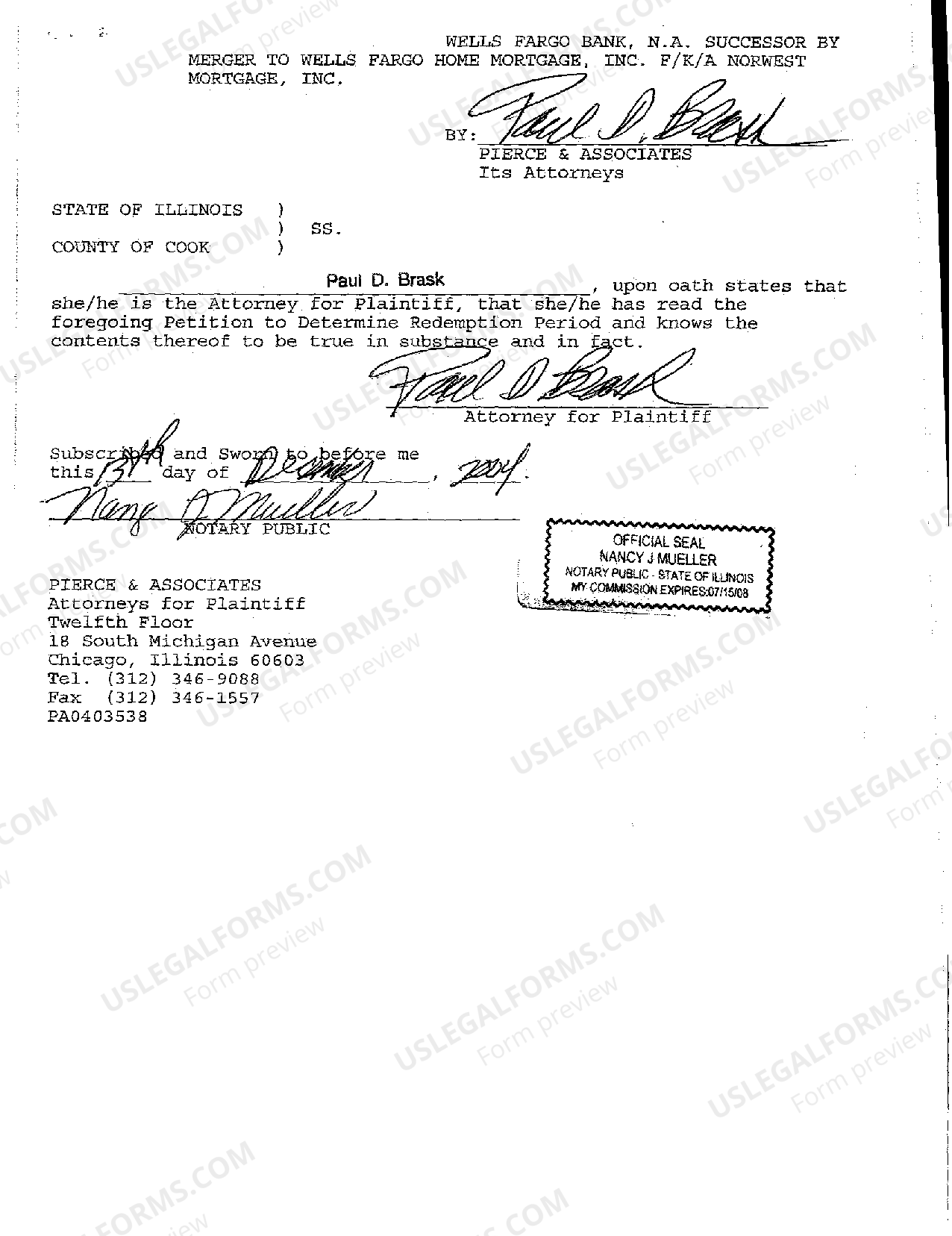 Illinois Petition To Determine Redemption Period US Legal Forms