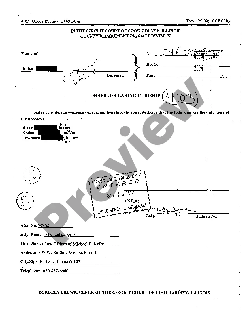 Preview Affidavit Of Heirship - Descent