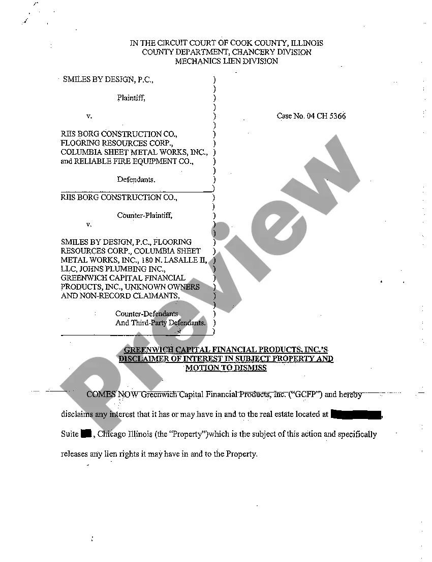 Preview A01 Notice Of Motion To Substitute Parties, Motion to Dismiss and Defendant's Counterclaim and Third Party Complaint