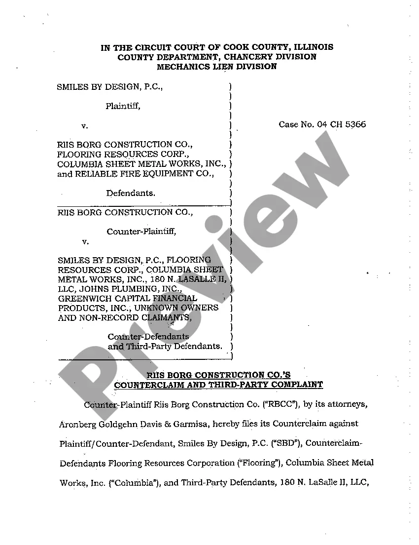 Preview A01 Notice Of Motion To Substitute Parties, Motion to Dismiss and Defendant's Counterclaim and Third Party Complaint