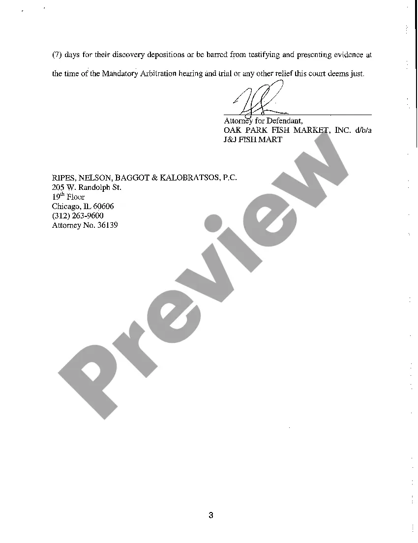 Preview Motion To Compel Plaintiff's Appearance at Deposition regarding food poisoning claim