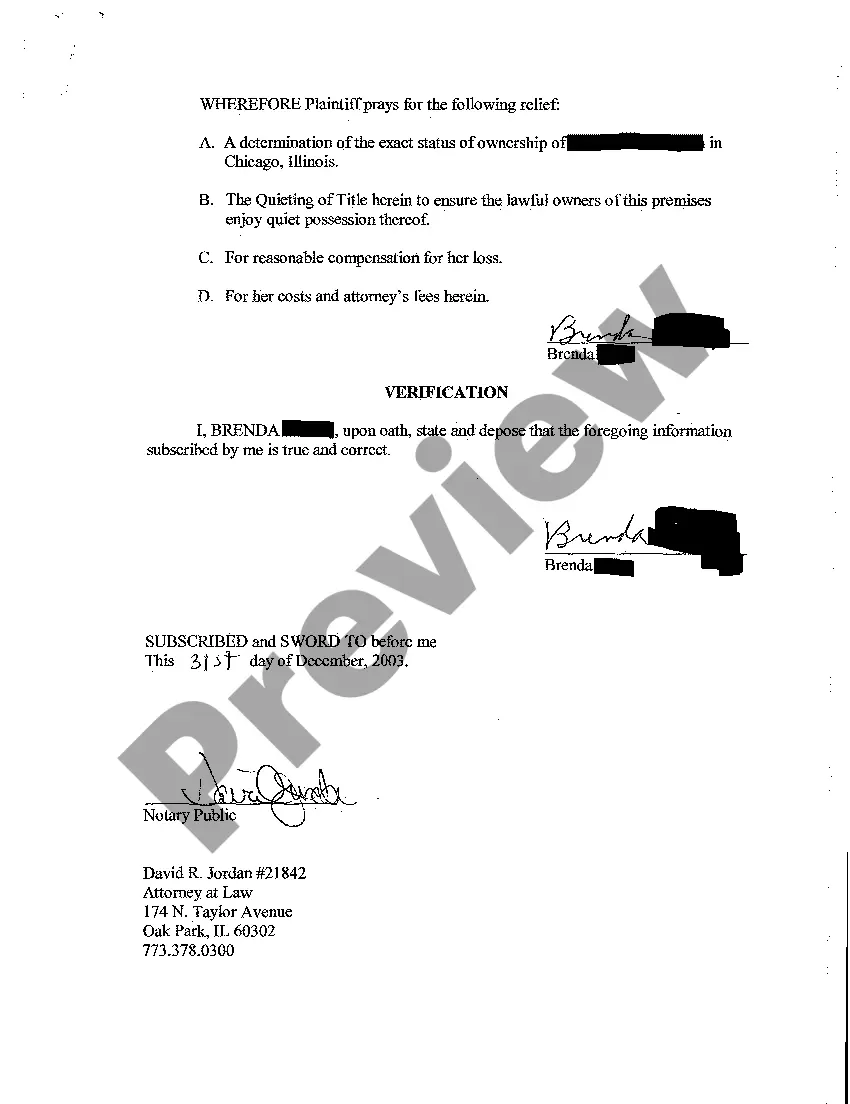 Get A01 Complaint To Quiet Title And For Other Relief Preview A01 Complaint To Quiet Title And For Other Relief