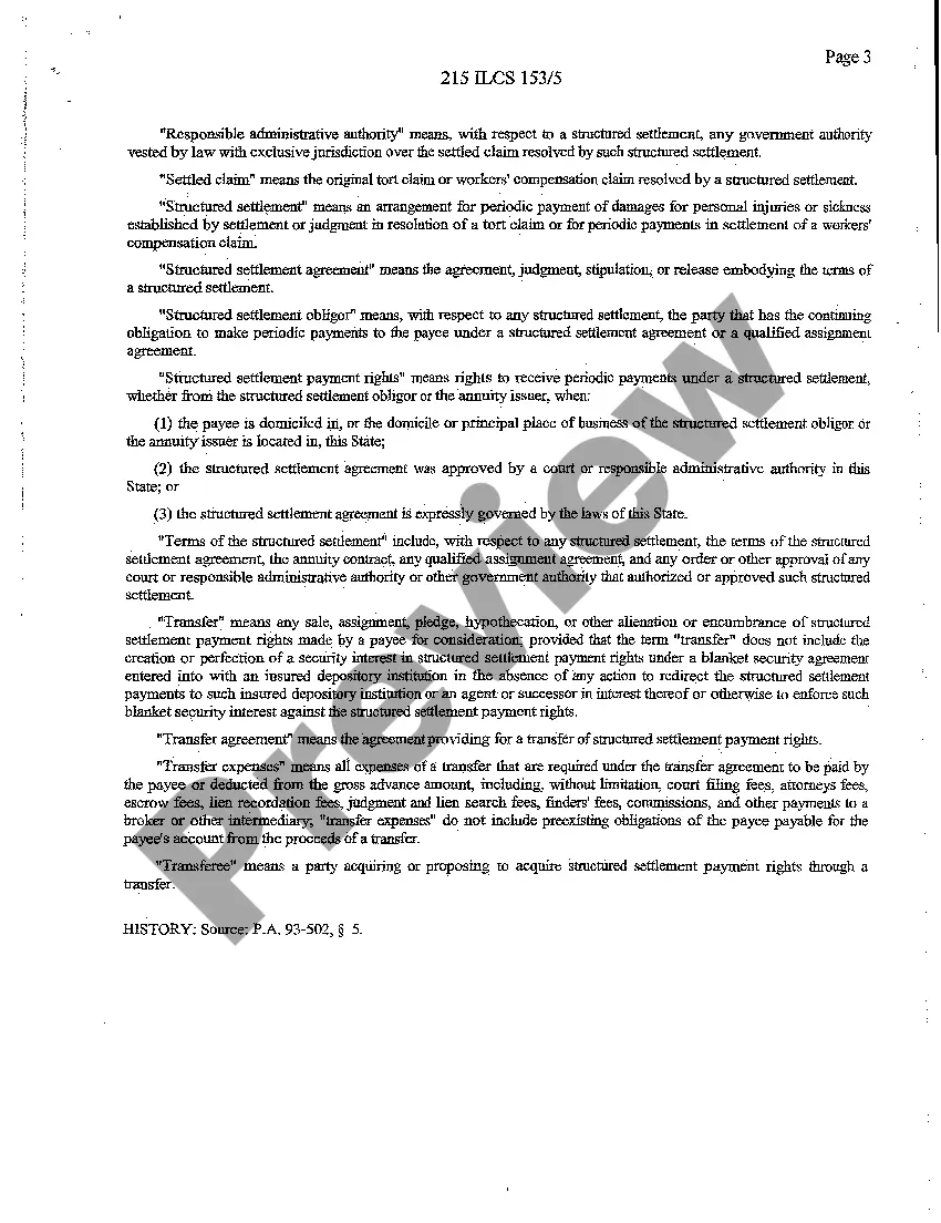 Preview A01 Petition for Approval of Transfer of Structured Settlement Payment Rights