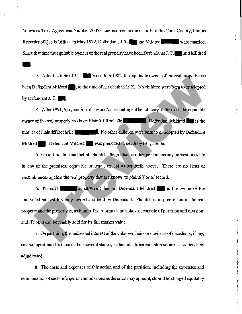 Get A01 Complaint For Partition Preview A01 Complaint For Partition