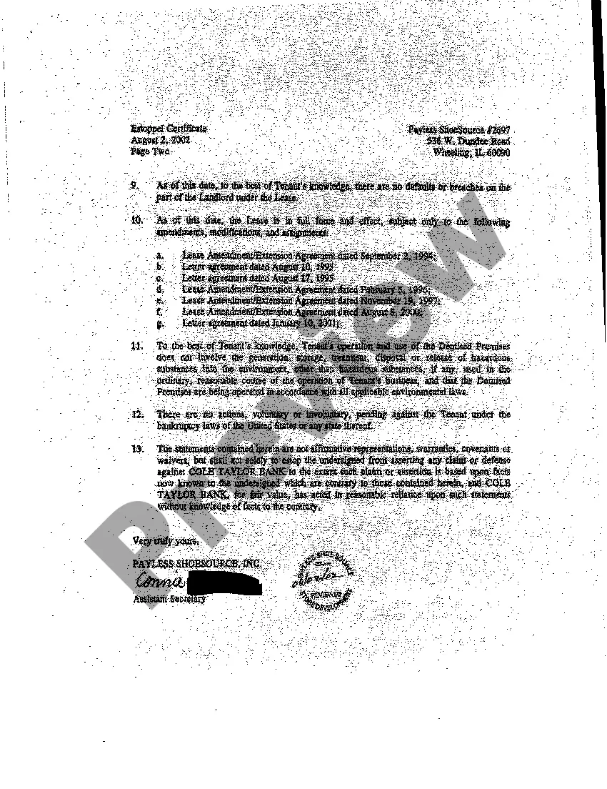 Preview Estoppel Certificate