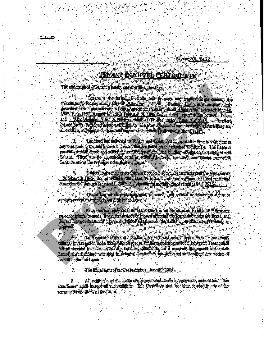 Preview Estoppel Certificate