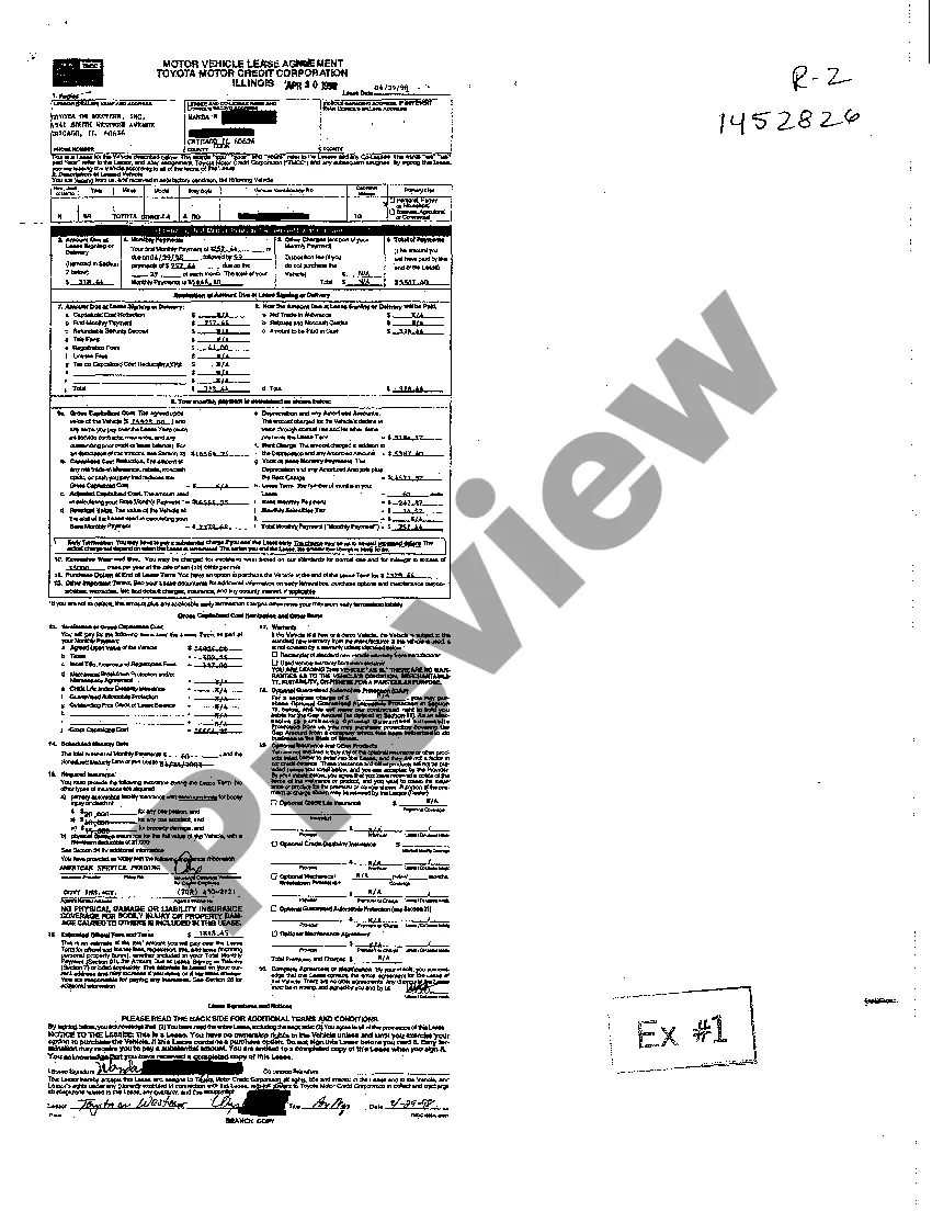 Preview Complaint to Collect Payments under Vehicle Lease Agreement