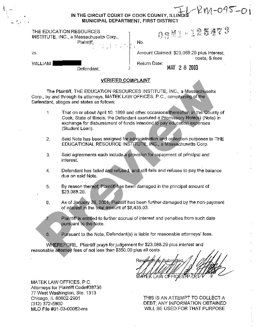 Preview A01 Verified Complaint