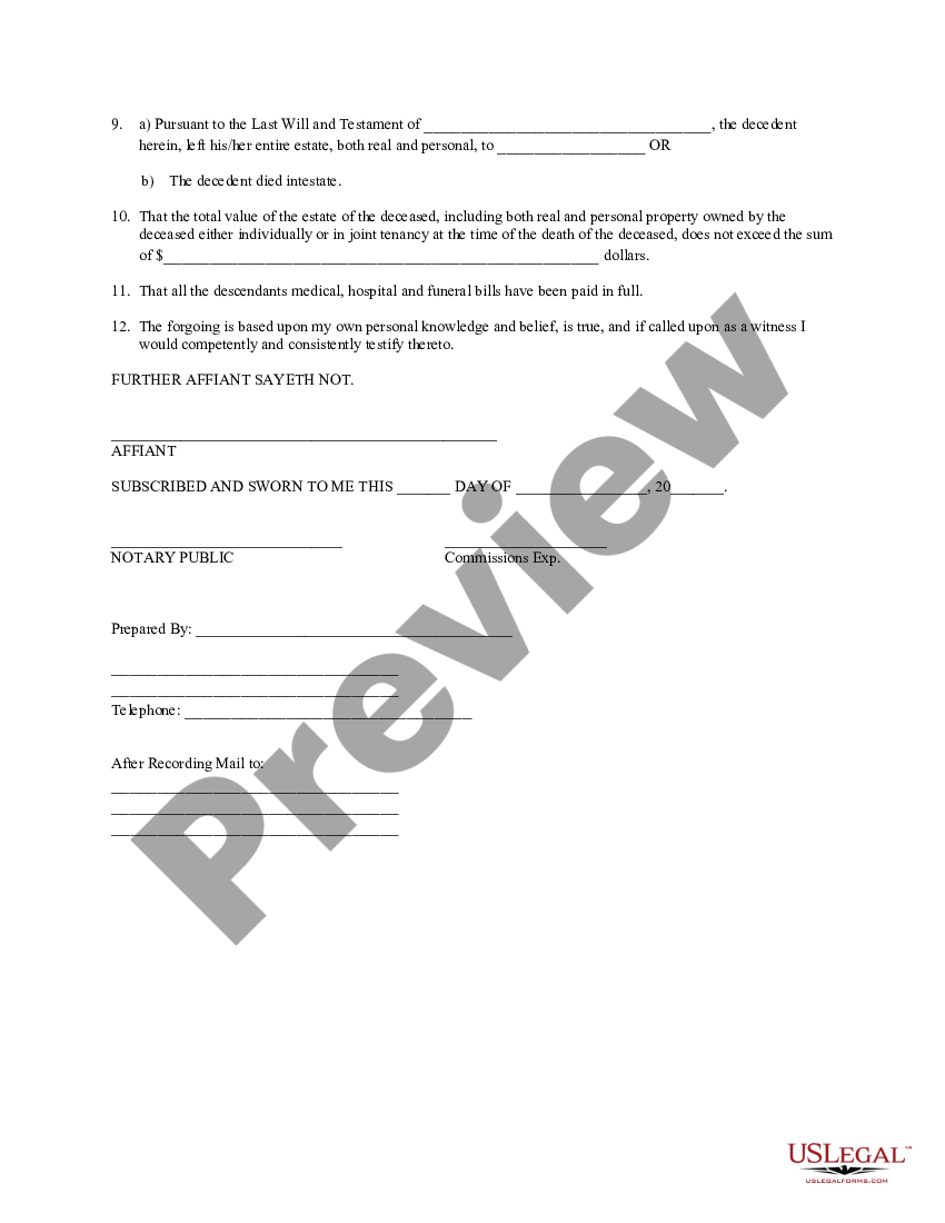 Illinois Affidavit of Heirship | US Legal Forms