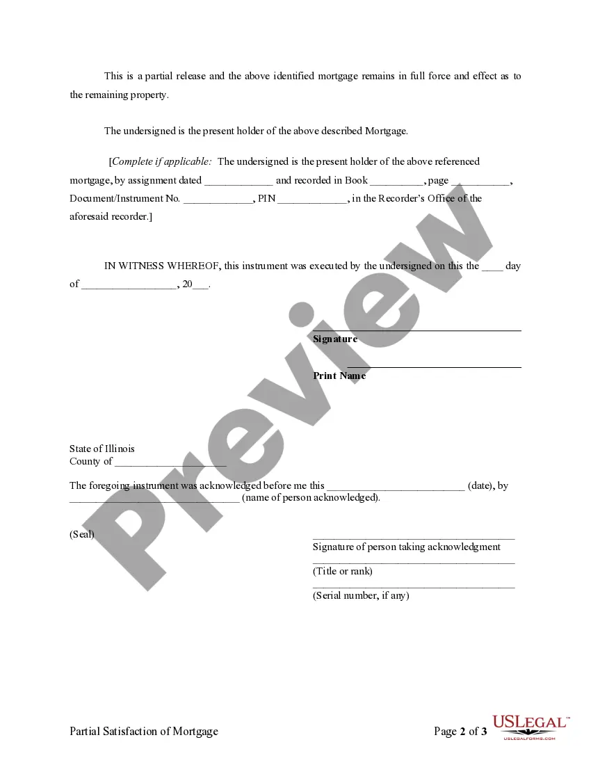 Get Partial Release of Property From Mortgage by Individual Holder Preview Partial Release of Property From Mortgage by Individual Holder