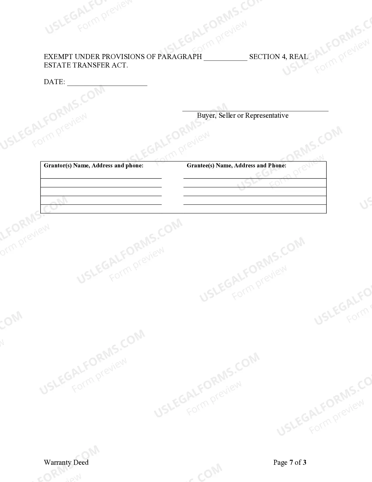 Preview Warranty Deed to Separate Property of One Spouse to Both Spouses as Joint Tenants