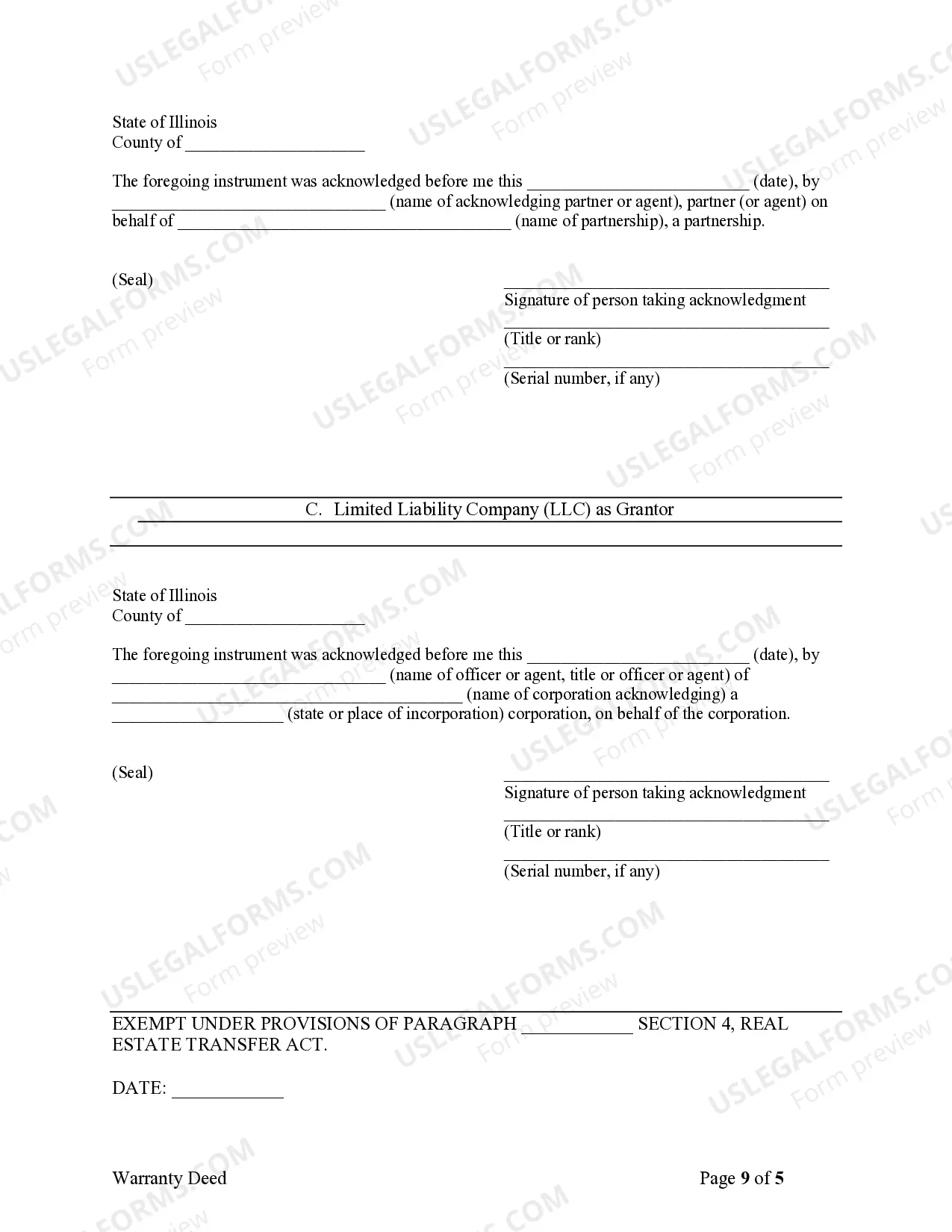 Preview Warranty Deed from Limited Partnership or LLC is the Grantor, or Grantee