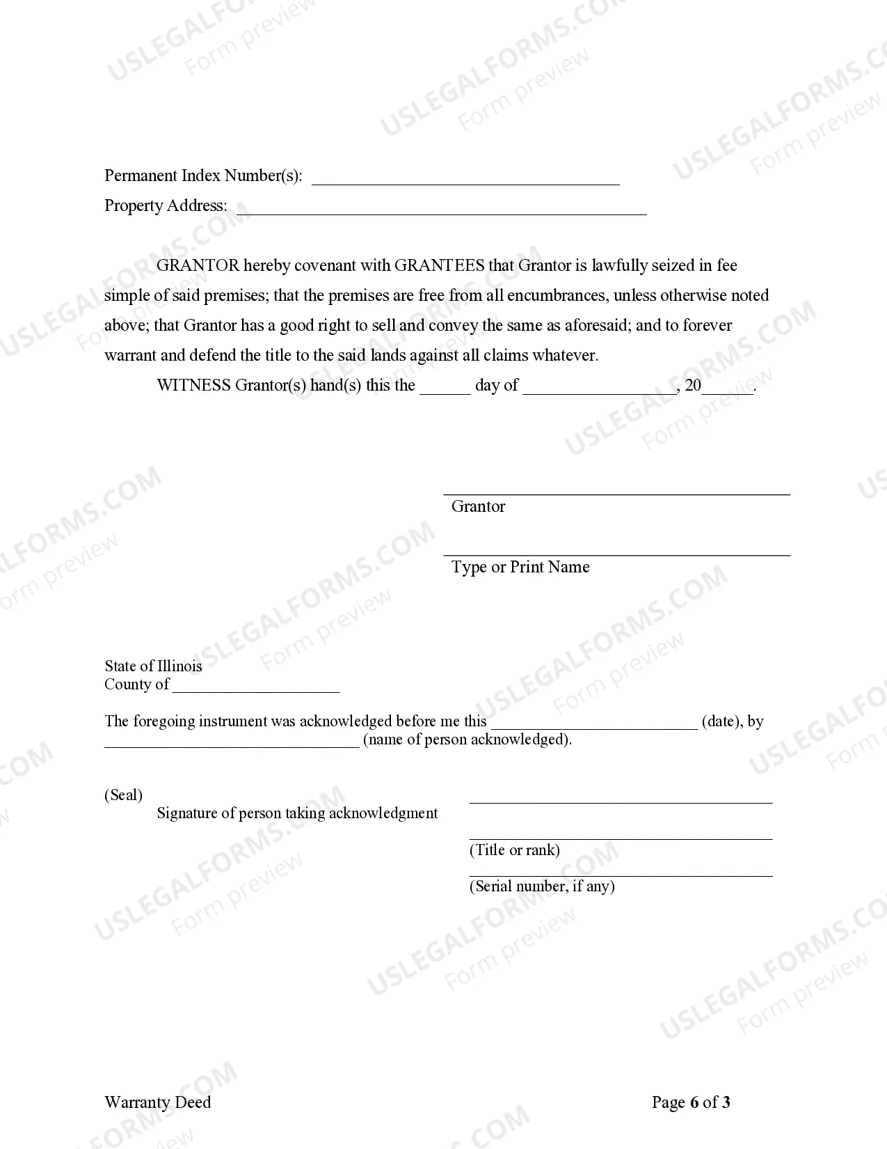 Preview Warranty Deed from Trustee to Trustee