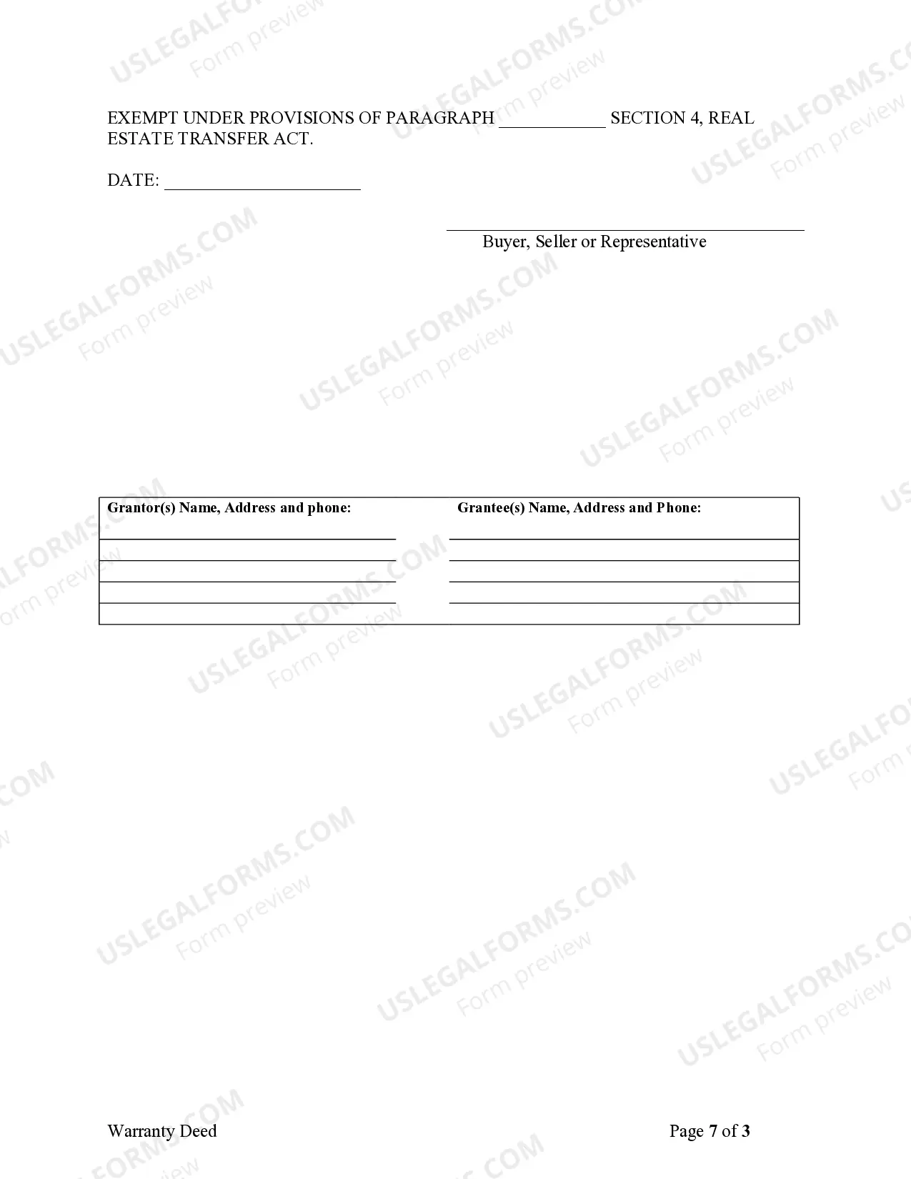 Preview Warranty Deed from Trustee to Trustee