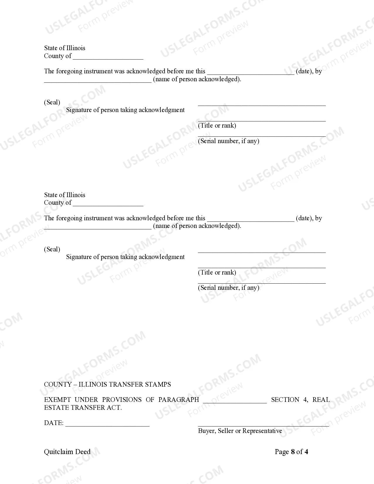 Preview Quitclaim Deed for Three Individuals to Two Individuals as Tenants in Common
